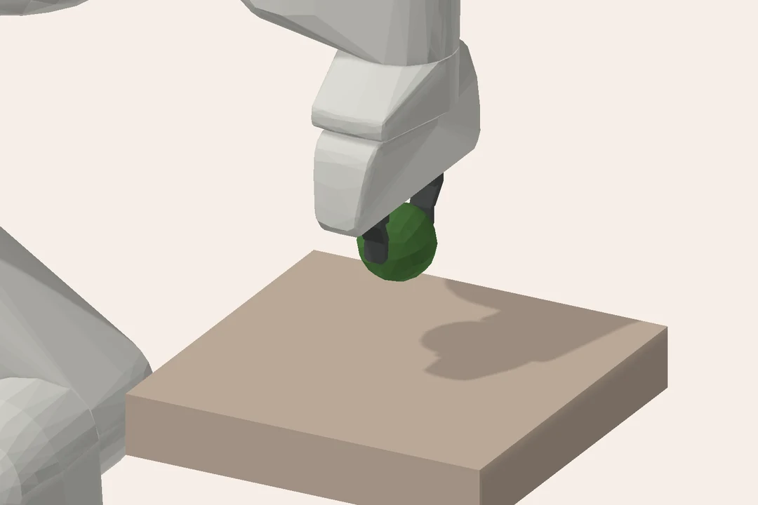 The Panda fingers holding the triangulated deformable ball.